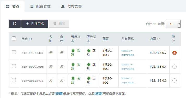 集群信息
